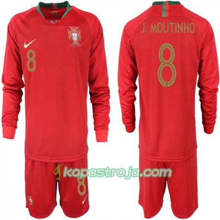Billiga Fotbollströjor Portugal J. MOUTINHO 8 Barn VM 2018 Hemma tröja Långärmad